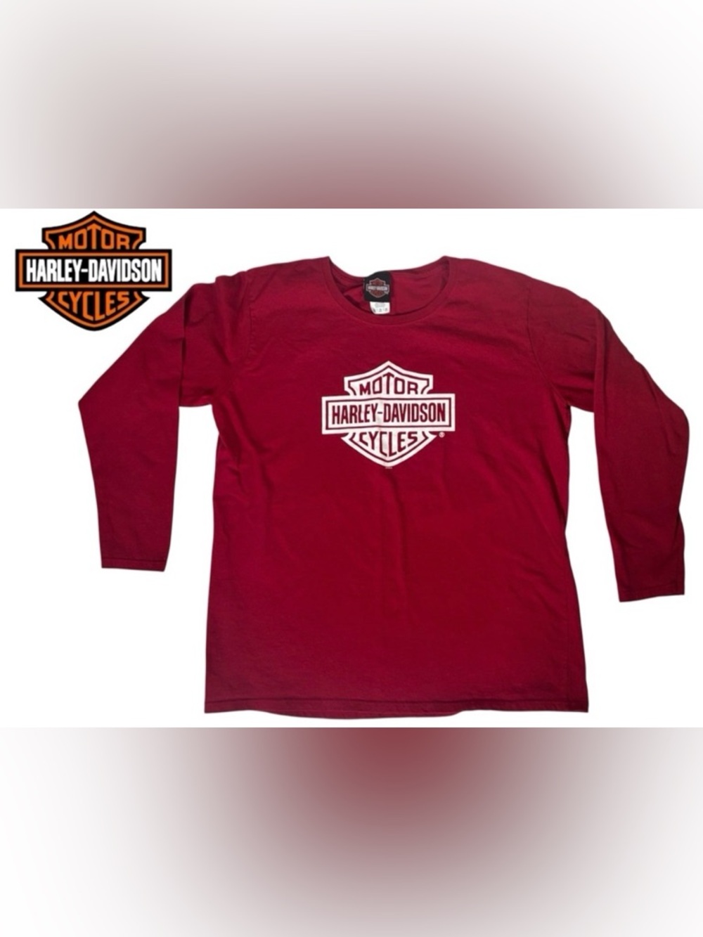 WOMEN’S HARLEY-DAVIDSON LONG SLEEVE SHIRT WHITE MOUNTAIN NEW HAMPSHIRE